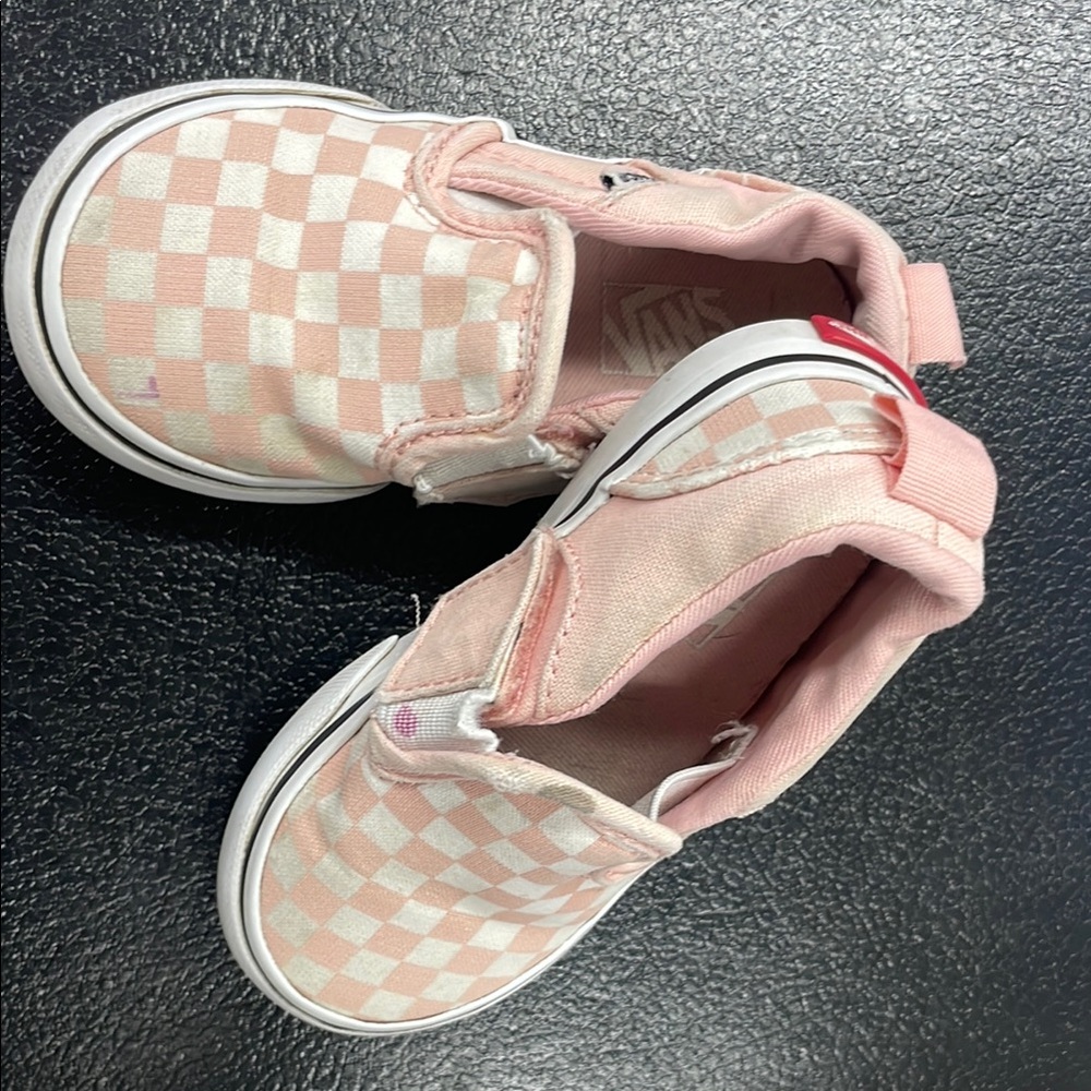 Vans Pink Checkerboard Sneakers Slip-On
